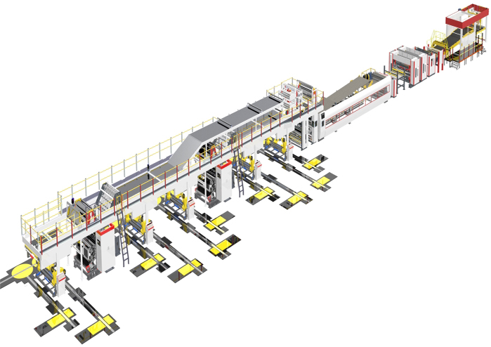 High Performance 3ply Corrugated Board Production Line 1800