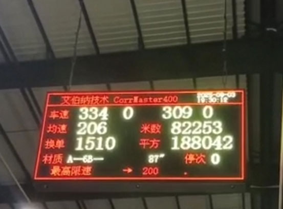 Corrugator Working Data